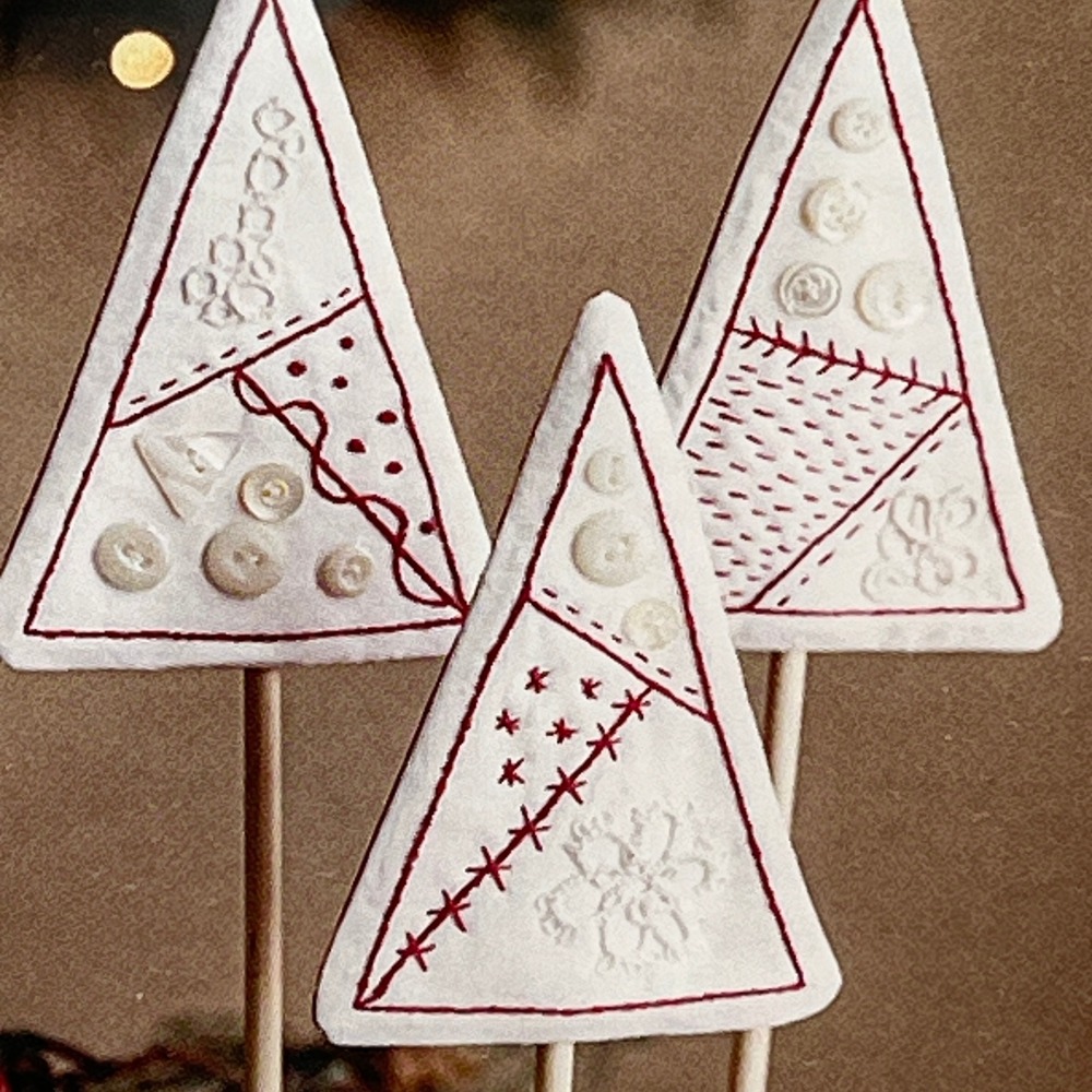 Missouri‎ Star Quilt Co Crazy Quilt Redwork Trees Kit Posy Lough DIY Embroidery